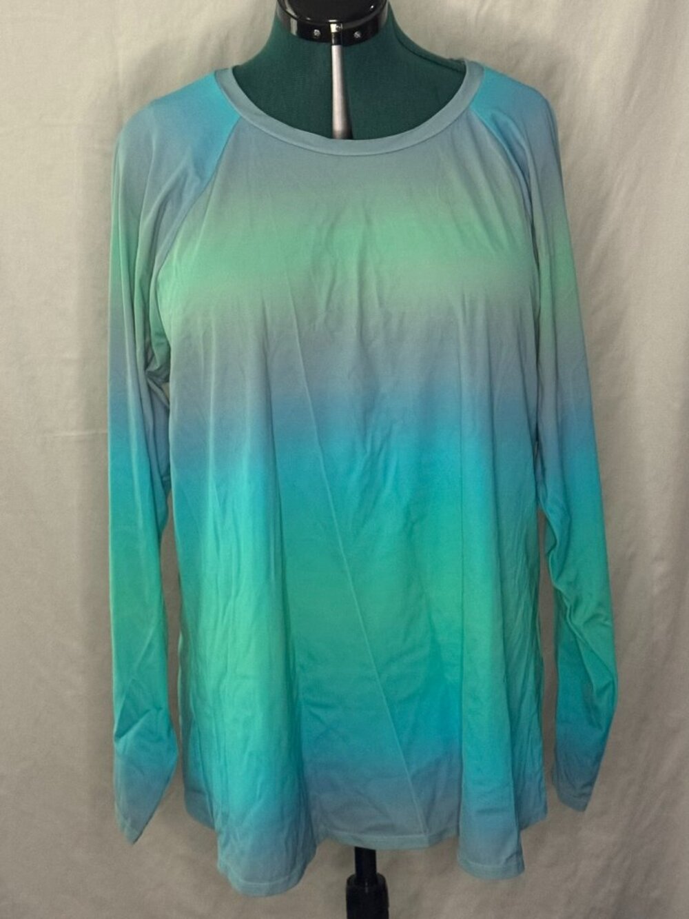 Torrid Size 4 Multi Blue Long Sleeve Swim Cover Up